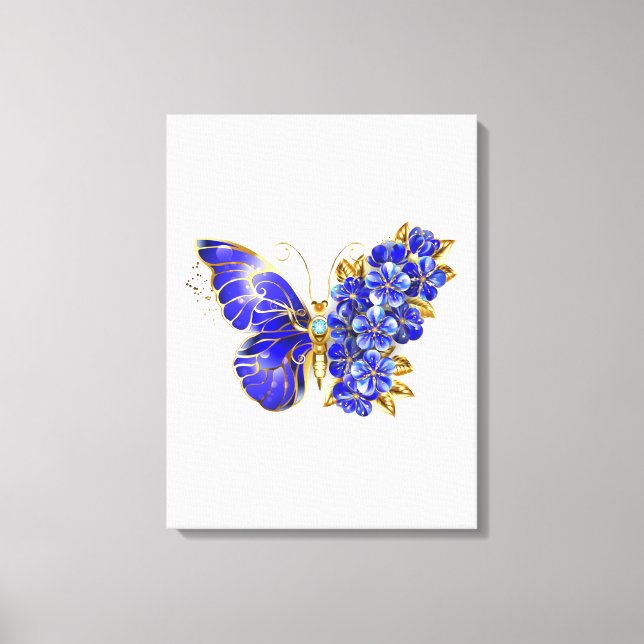 Blume Sapphire Butterfly Leinwanddruck (Vorderseite)