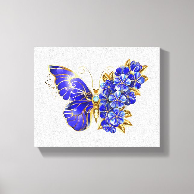 Blume Sapphire Butterfly Leinwanddruck (Vorderseite)