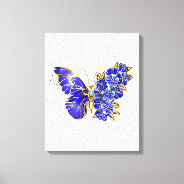 Blume Sapphire Butterfly Leinwanddruck (Vorderseite)