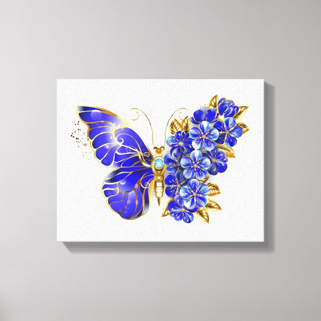 Blume Sapphire Butterfly Leinwanddruck (Vorderseite)