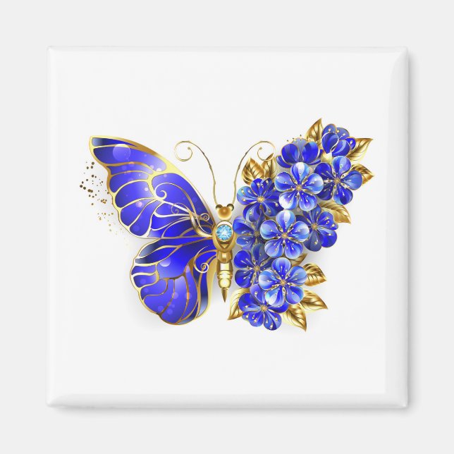 Blume Sapphire Butterfly Magnet (Vorne)