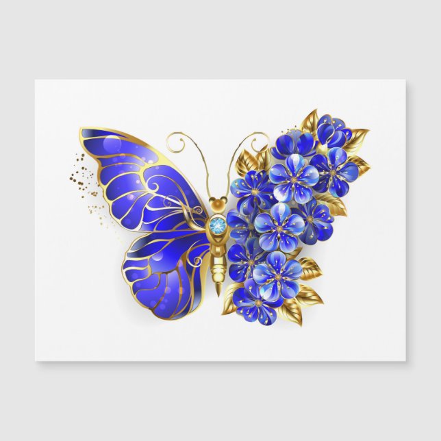 Blume Sapphire Butterfly Magnetkarte (Vorderseite)