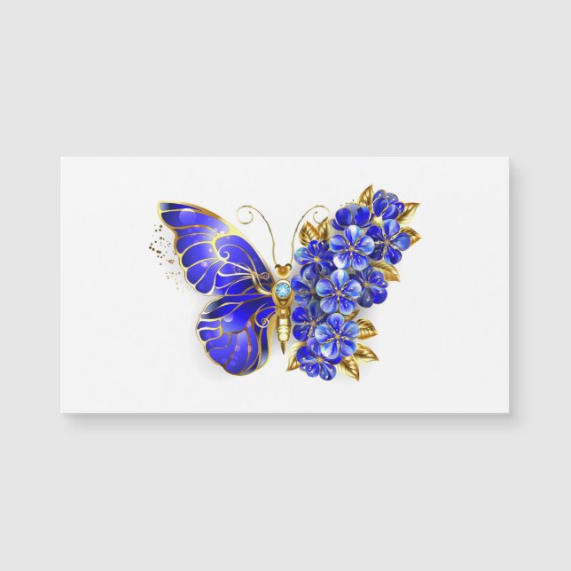 Blume Sapphire Butterfly Magnetkarte (Vorderseite)