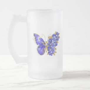 Blume Sapphire Butterfly Mattglas Bierglas