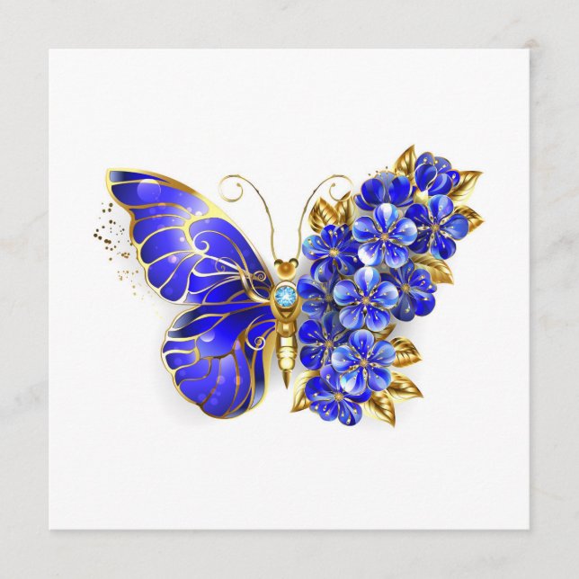 Blume Sapphire Butterfly Menükarte (Vorderseite)