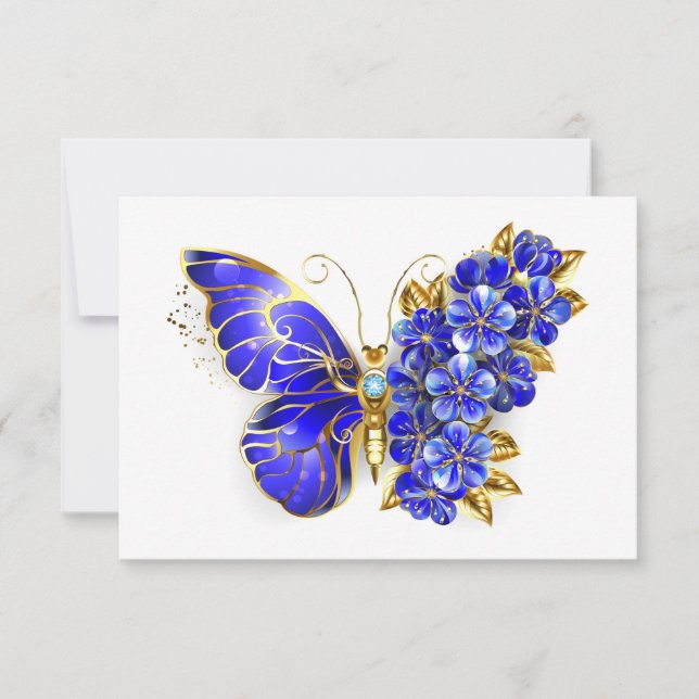 Blume Sapphire Butterfly Mitteilungskarte (Vorderseite)