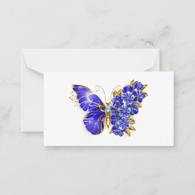 Blume Sapphire Butterfly Mitteilungskarte (Vorderseite)