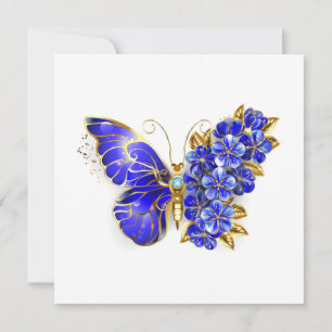 Blume Sapphire Butterfly Mitteilungskarte