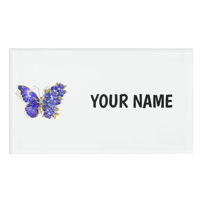 Blume Sapphire Butterfly Namenschild (Vorderseite)