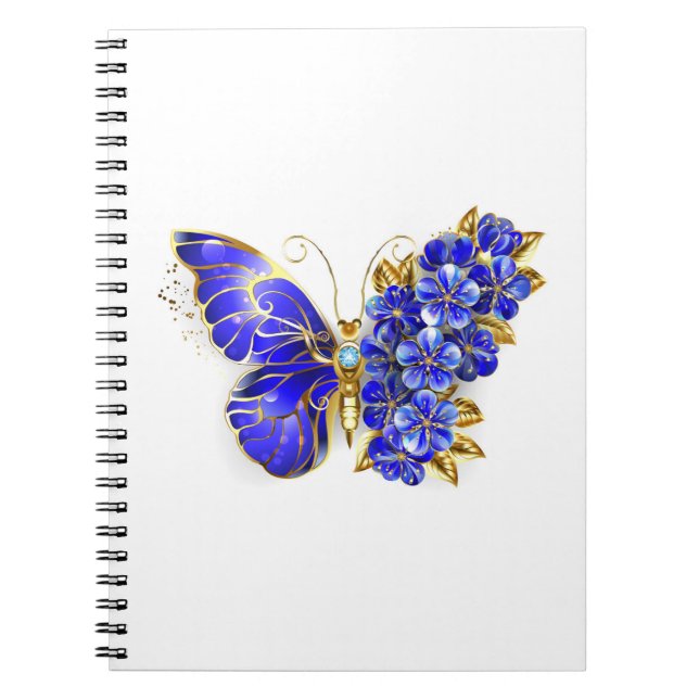Blume Sapphire Butterfly Notizblock (Vorderseite)