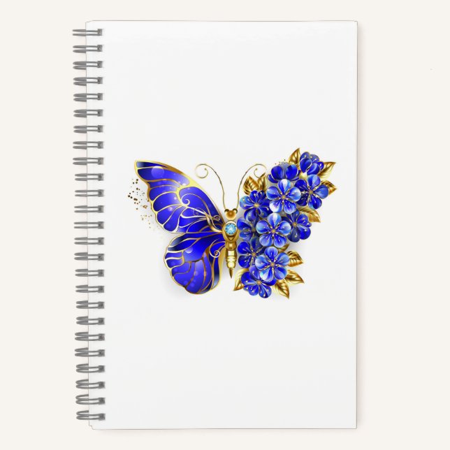 Blume Sapphire Butterfly Notizbuch (Vorderseite)
