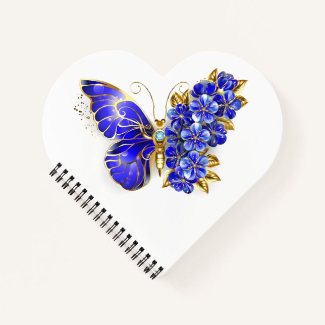 Blume Sapphire Butterfly Notizbuch (Vorderseite)