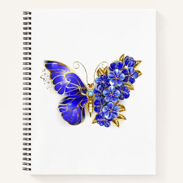 Blume Sapphire Butterfly Notizbuch (Vorderseite)