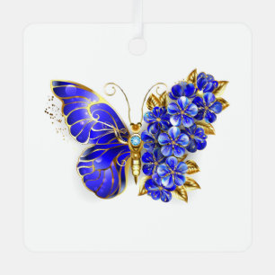 Blume Sapphire Butterfly Ornament Aus Metall