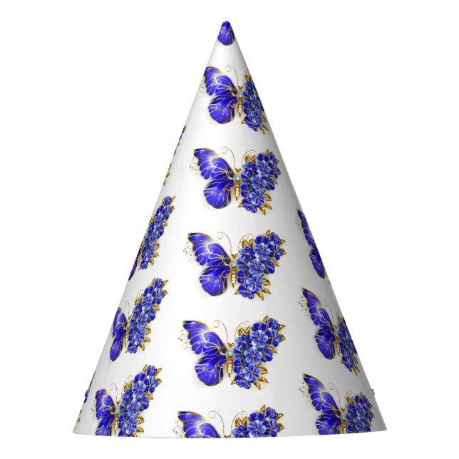 Blume Sapphire Butterfly Partyhütchen (Vorderseite)