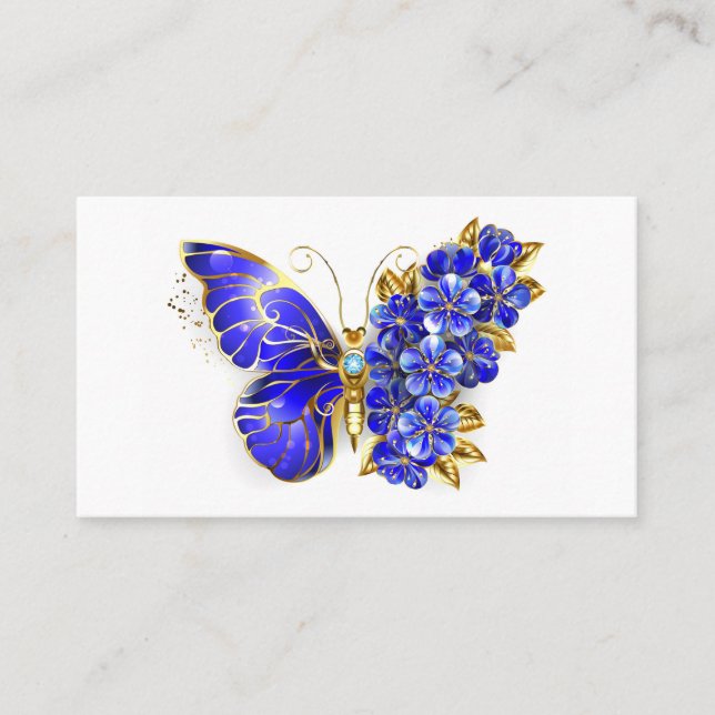 Blume Sapphire Butterfly Platzkarte (Vorderseite)