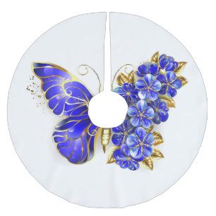 Blume Sapphire Butterfly Polyester Weihnachtsbaumdecke