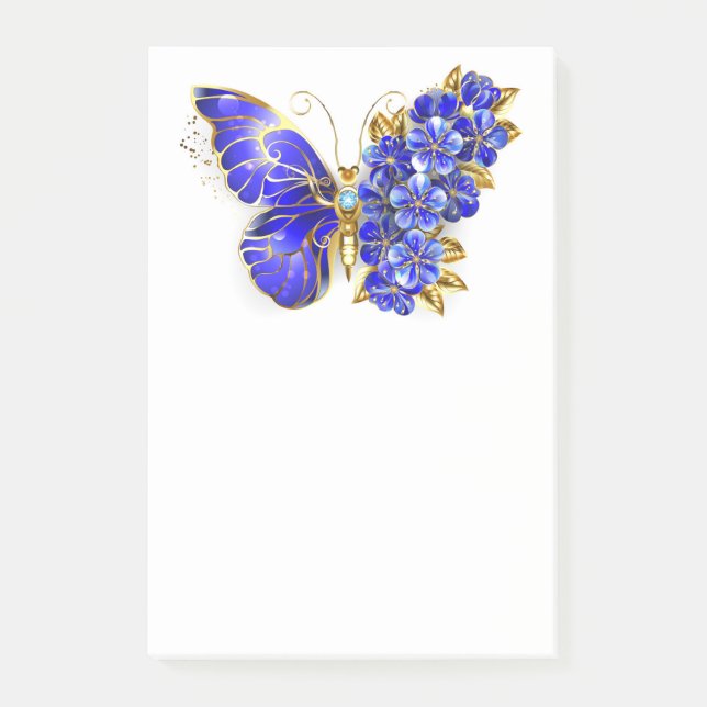 Blume Sapphire Butterfly Post-it Klebezettel (Vorderseite)