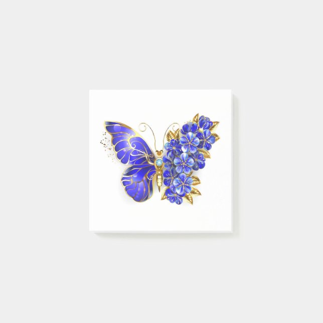 Blume Sapphire Butterfly Post-it Klebezettel (Vorderseite)