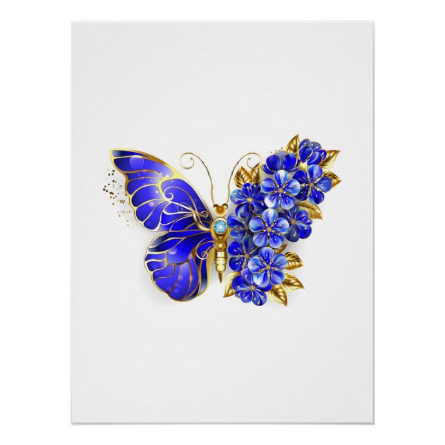 Blume Sapphire Butterfly Poster (Vorderseite)