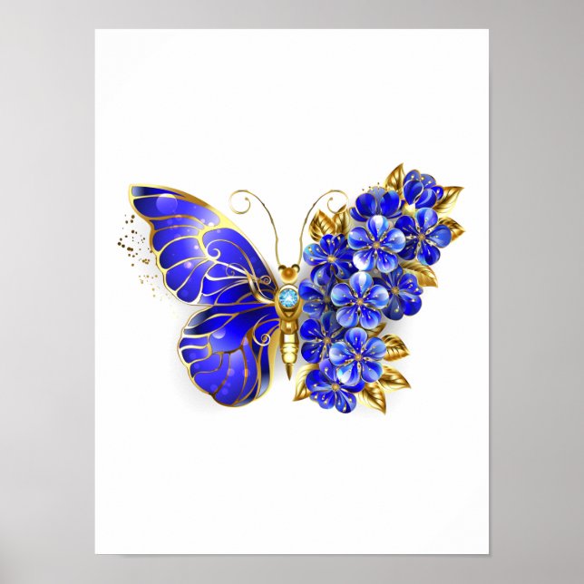Blume Sapphire Butterfly Poster (Vorne)