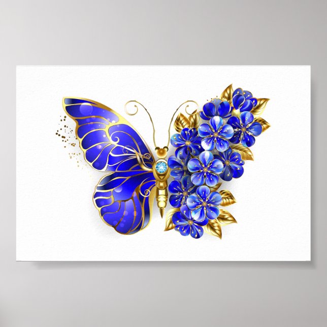Blume Sapphire Butterfly Poster (Vorne)