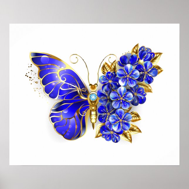 Blume Sapphire Butterfly Poster (Vorne)