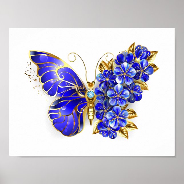 Blume Sapphire Butterfly Poster (Vorne)