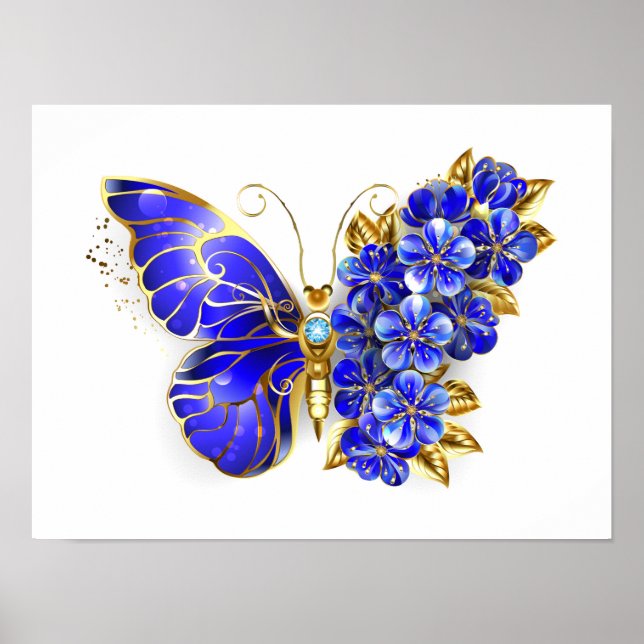 Blume Sapphire Butterfly Poster (Vorne)