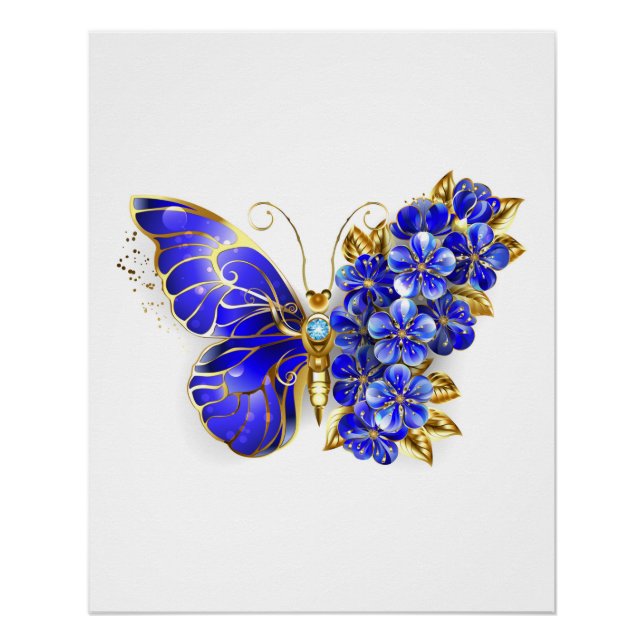 Blume Sapphire Butterfly Poster (Vorderseite)