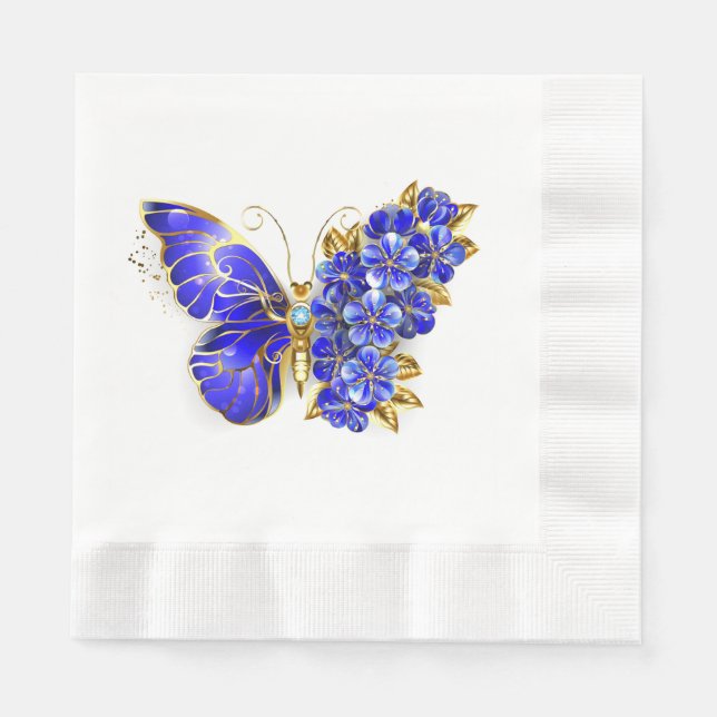 Blume Sapphire Butterfly Serviette (Vorderseite)