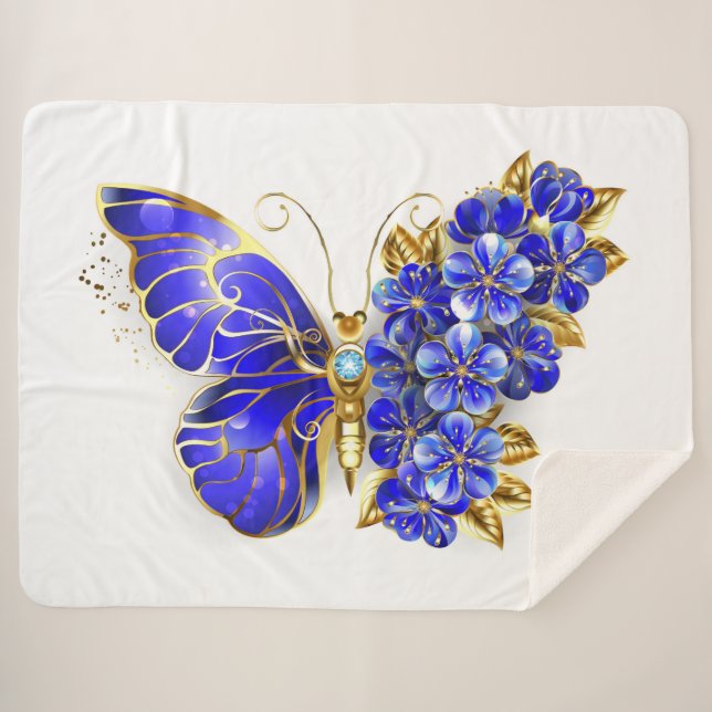 Blume Sapphire Butterfly Sherpadecke (Vorderseite (Horizontal))