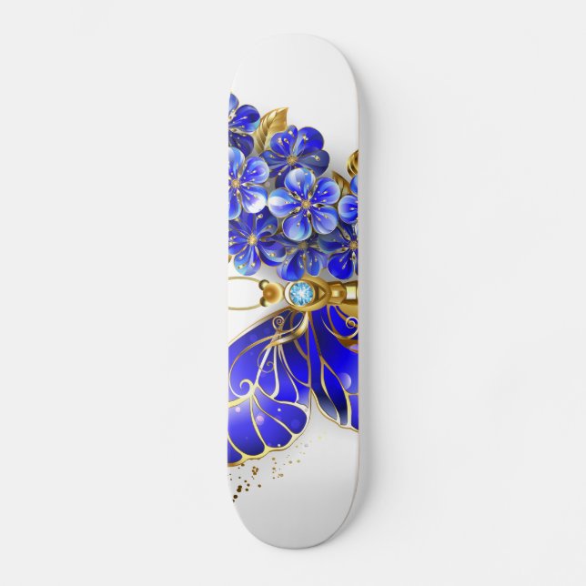 Blume Sapphire Butterfly Skateboard (Vorderseite)