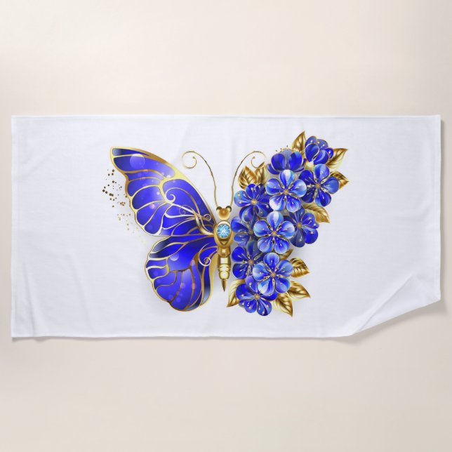 Blume Sapphire Butterfly Strandtuch (Vorderseite)