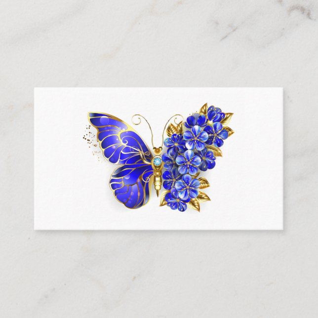 Blume Sapphire Butterfly Terminkarte (Vorderseite)