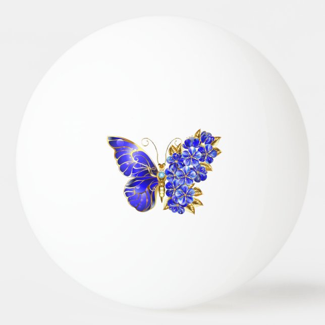 Blume Sapphire Butterfly Tischtennisball (Vorderseite)