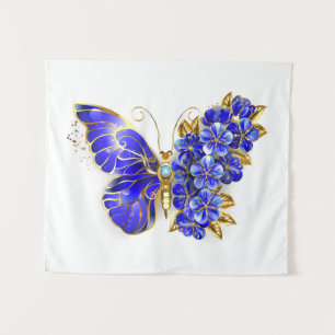 Blume Sapphire Butterfly Wandteppich
