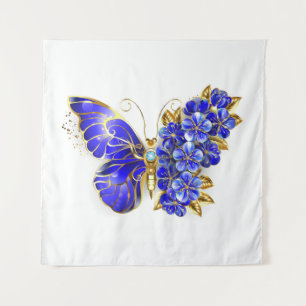 Blume Sapphire Butterfly Wandteppich