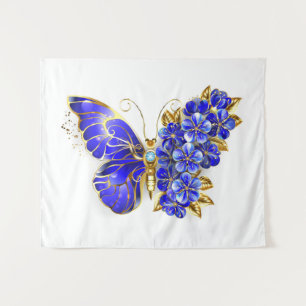 Blume Sapphire Butterfly Wandteppich