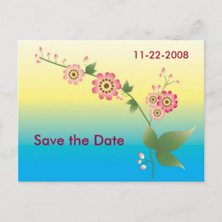 Blume Save the Date Ankündigungspostkarte