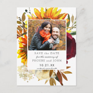 Blume Save the Date fallen Postkarte