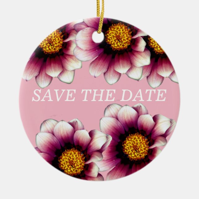 Blume , Save the Date Ziergegenstände Keramik Ornament (Vorne)