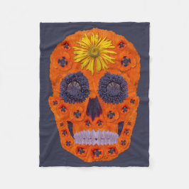 Blume Schädel 1 Fleecedecke