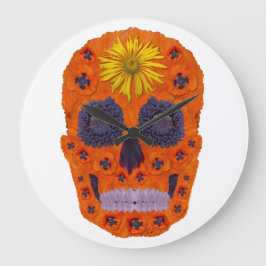 Blume Schädel 1 Große Wanduhr