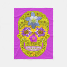Blume Schädel 3 Fleecedecke