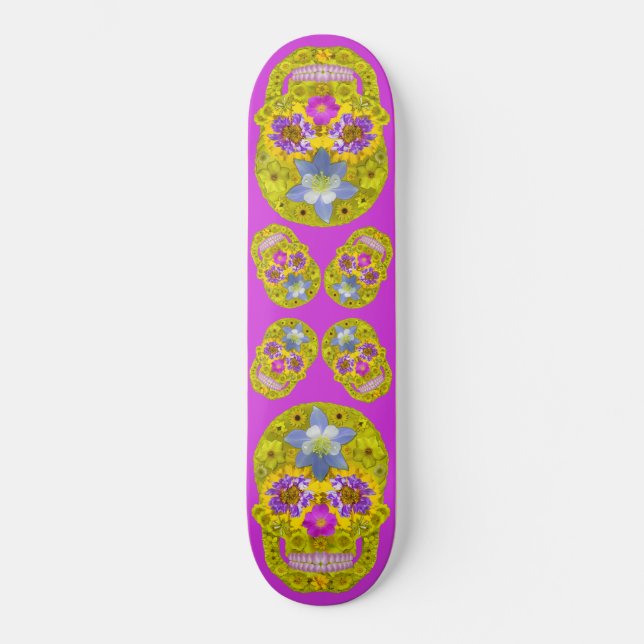 Blume Schädel 3 Skateboard (Vorderseite)