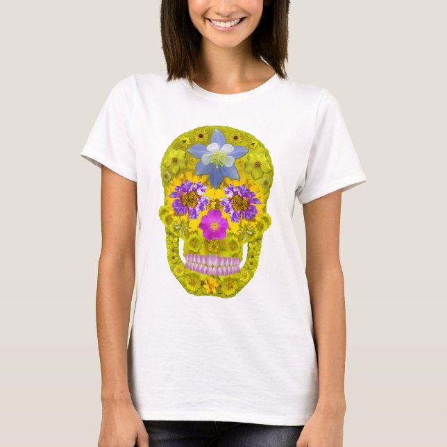 Blume Schädel 3 T-Shirt (Vorderseite)