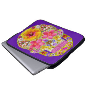 Blume Schädel 4 - tropisch Laptopschutzhülle