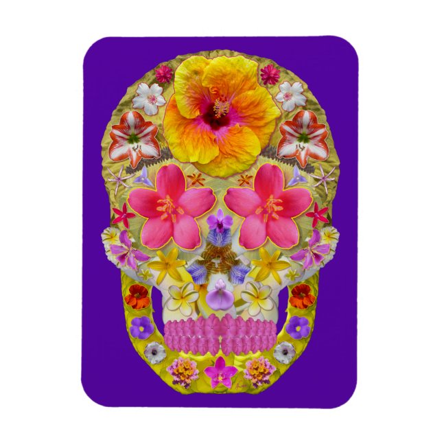 Blume Schädel 4 - tropisch Magnet (Vertikal)