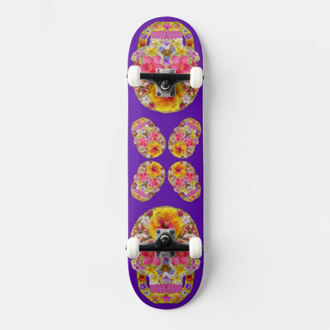 Blume Schädel 4-Tropisch Skateboard (Vorderseite)